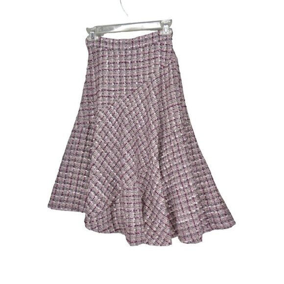 31 Sons de mode Japanese Pink Tweed Midi skirt Size XS‎ Flare Feminine Coquette - Picture 1 of 8